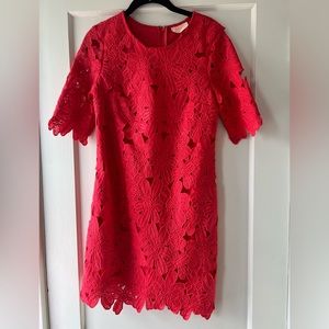 Hot pink crochet floral dress, size small. Perfect for a wedding or holiday!